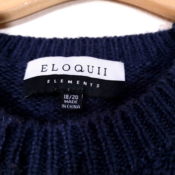 ELOQUII Slouchy Balloon Sleeve Multi Stripe Sweater Vintage Retro Plus 18 20 - Picture 2 of 10